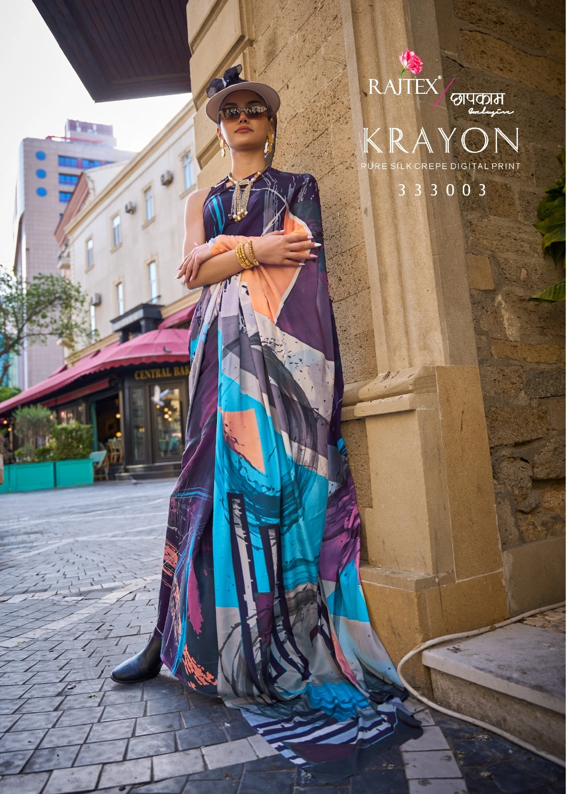 Rajtex Krayon Silk Crape Wholesale Fancy Saree Catalog — Wholesale Sarees, rajtex wholesale from Surat - Gallery Image 5